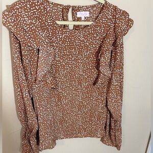 pink Lily animal dot print blouse size 2 XL
